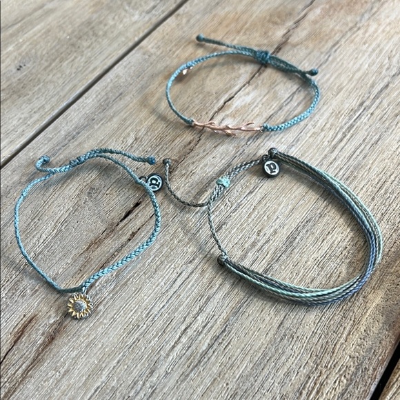 Pura Vida Bracelet Bundle Sage Blue Green Teal Sunflower Branch Copper Rare - Picture 2 of 8